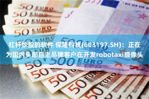 杠杆炒股的软件 保隆科技(603197.SH)：正在为国内头部自主品牌客户在开发robotaxi摄像头
