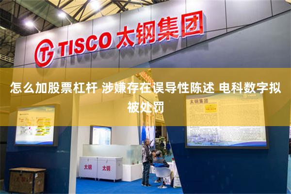 怎么加股票杠杆 涉嫌存在误导性陈述 电科数字拟被处罚