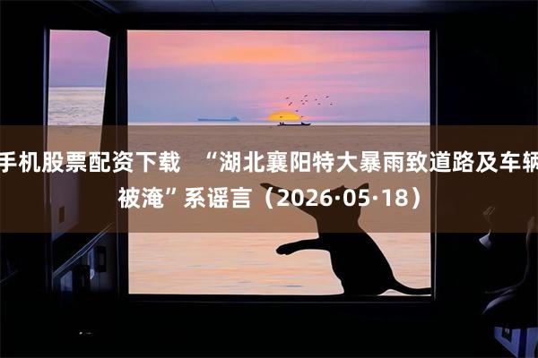 手机股票配资下载   “湖北襄阳特大暴雨致道路及车辆被淹”系谣言（2026·05·18）