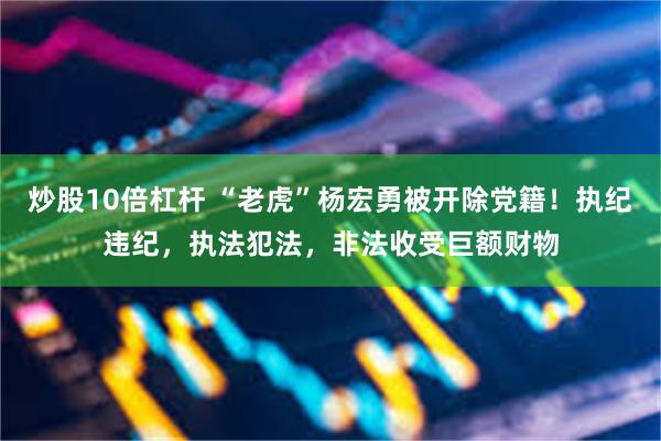 炒股10倍杠杆 “老虎”杨宏勇被开除党籍！执纪违纪，执法犯法，非法收受巨额财物