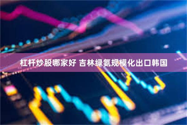杠杆炒股哪家好 吉林绿氨规模化出口韩国