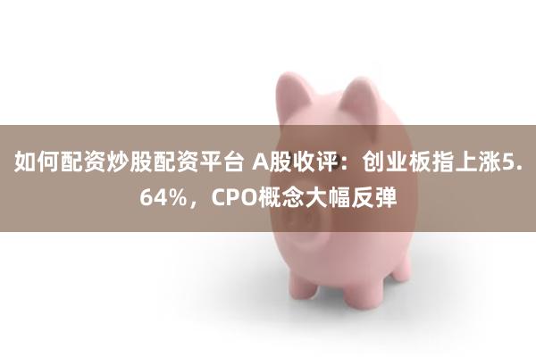 如何配资炒股配资平台 A股收评：创业板指上涨5.64%，CPO概念大幅反弹